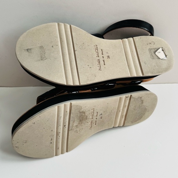Paloma Barcelo Jurva Black and Tan Platform Sandals 38 (size 7.5-8 US) - Picture 8 of 12